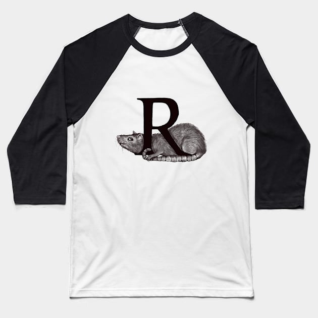 R Rat Baseball T-Shirt by msmart